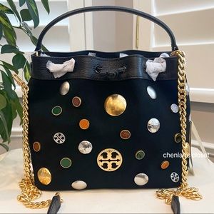 Tory Burch Willa Embellished Small Bucket Bag
